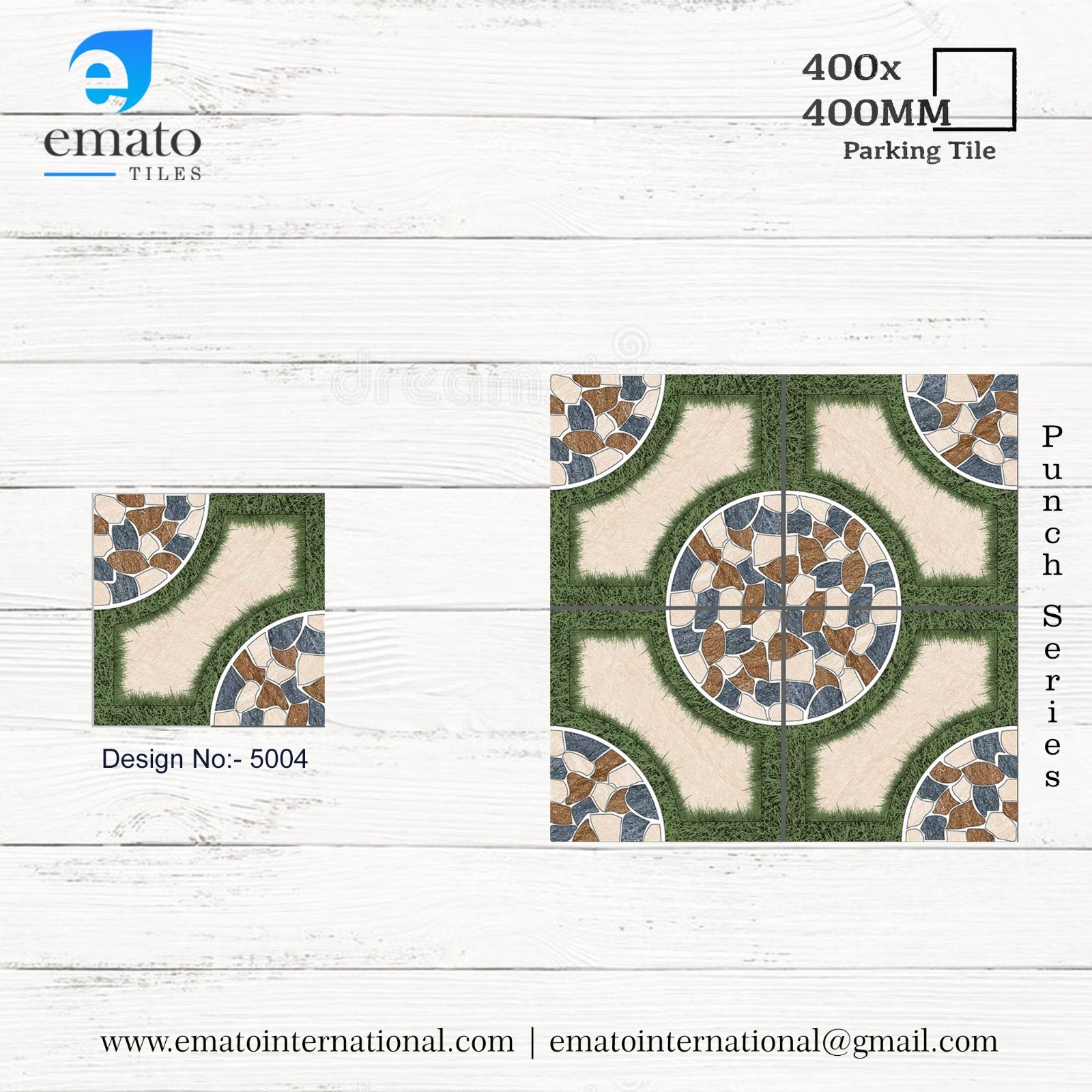 Blacks Vitrified Parking Tiles 400x400