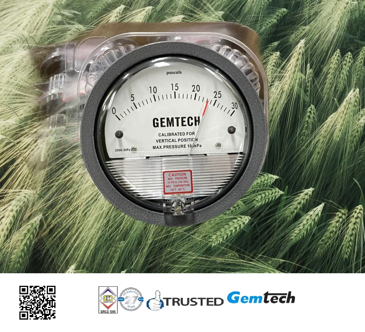 Differential Pressure Gauge - Metal Alloy, 4 Inch Diameter Dial | Accurate Measurement Of Positive, Negative, And Differential Pressure, Exceptional Antiknock Characteristics