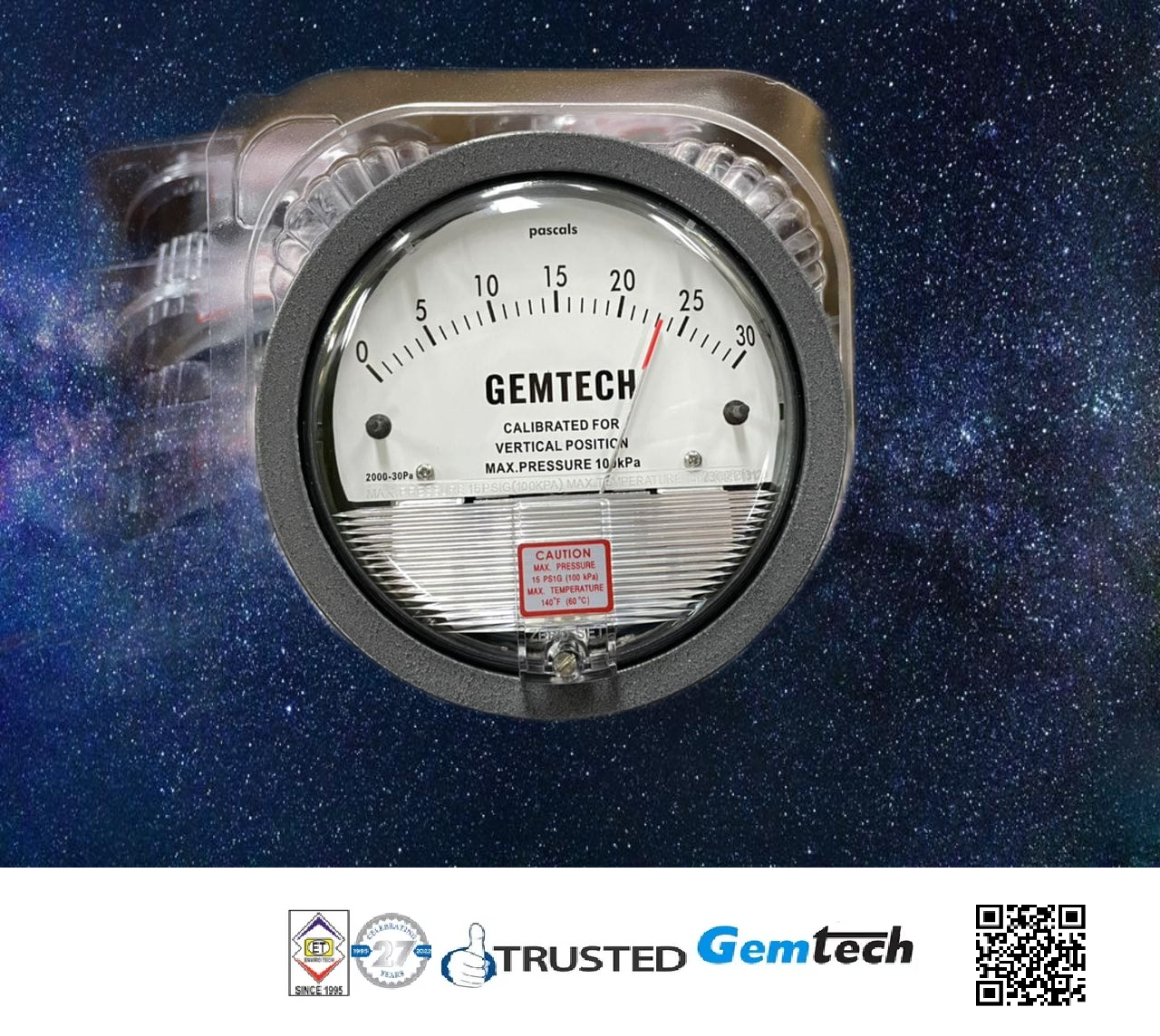 Differential Pressure Gauge - Metal Alloy, 4 Inch Diameter Dial | Accurate Measurement Of Positive, Negative, And Differential Pressure, Exceptional Antiknock Characteristics