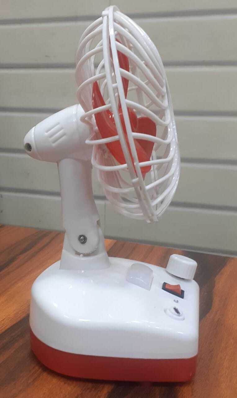 Led Light Multi Function Powerful Rechargeable Desk Fan - 8 Hours Usage, 4 Hours Dual Functionality, User Friendly Design