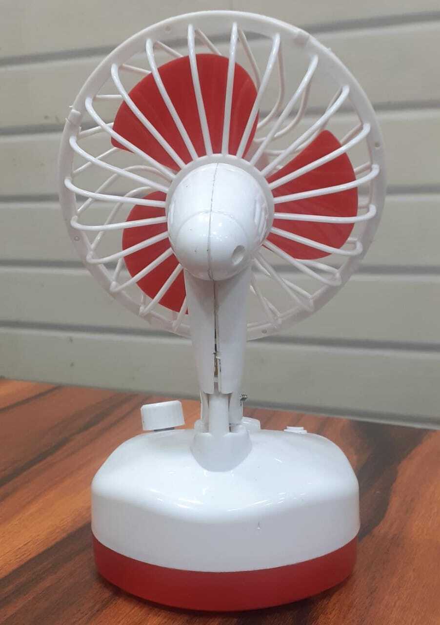 Led Light Multi Function Powerful Rechargeable Desk Fan - 8 Hours Usage, 4 Hours Dual Functionality, User Friendly Design