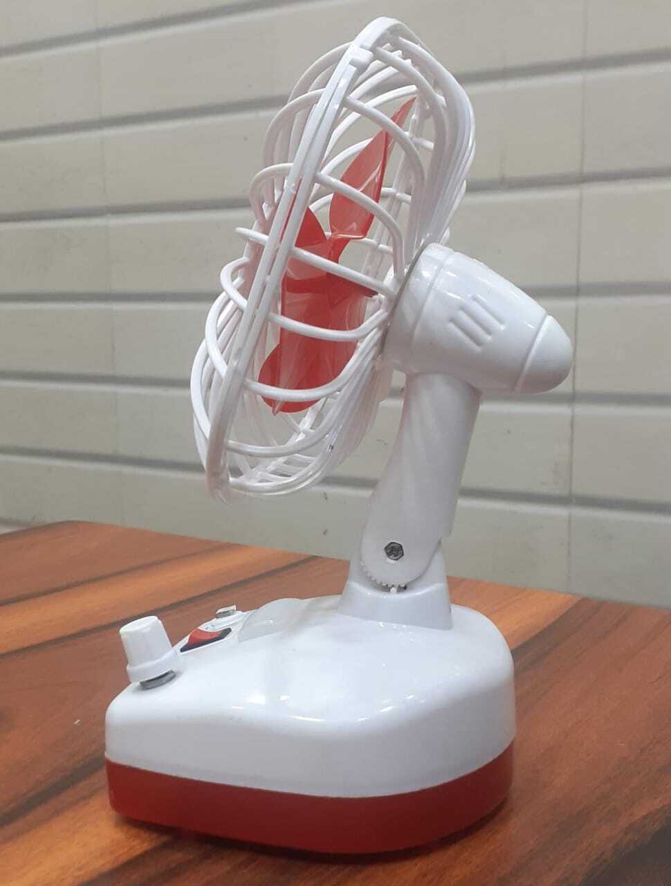 Led Light Multi Function Powerful Rechargeable Desk Fan - 8 Hours Usage, 4 Hours Dual Functionality, User Friendly Design
