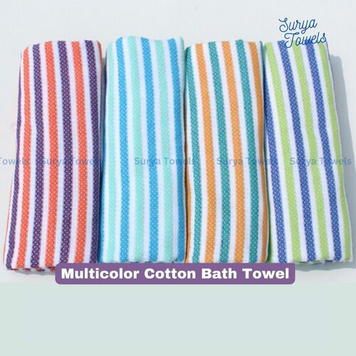 Cotton Bath Towel - 30x60 Inches | Multicolor, Quick Dry, High Absorbency, Dobby Weave, Customizable Design