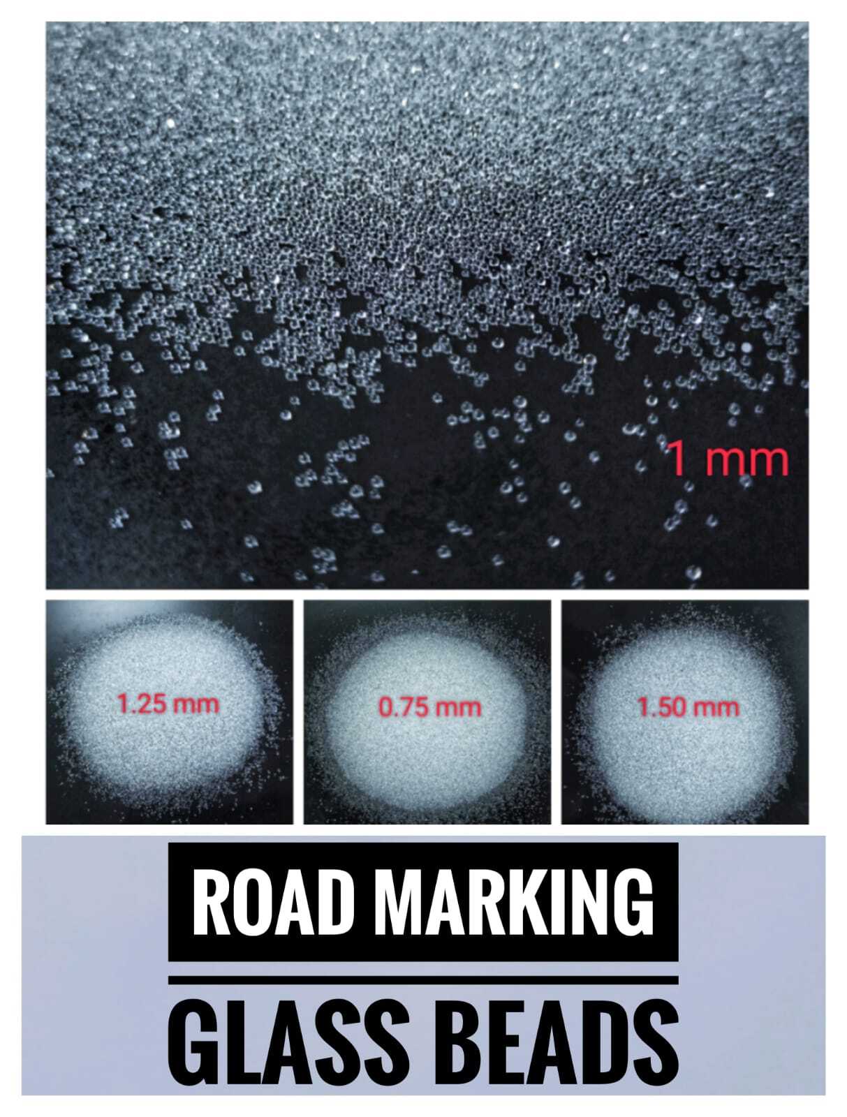 Natural Stone 0.75mm And 1 Mm Super Round Glass Beads For Decoration And Filler In Paint Induatries