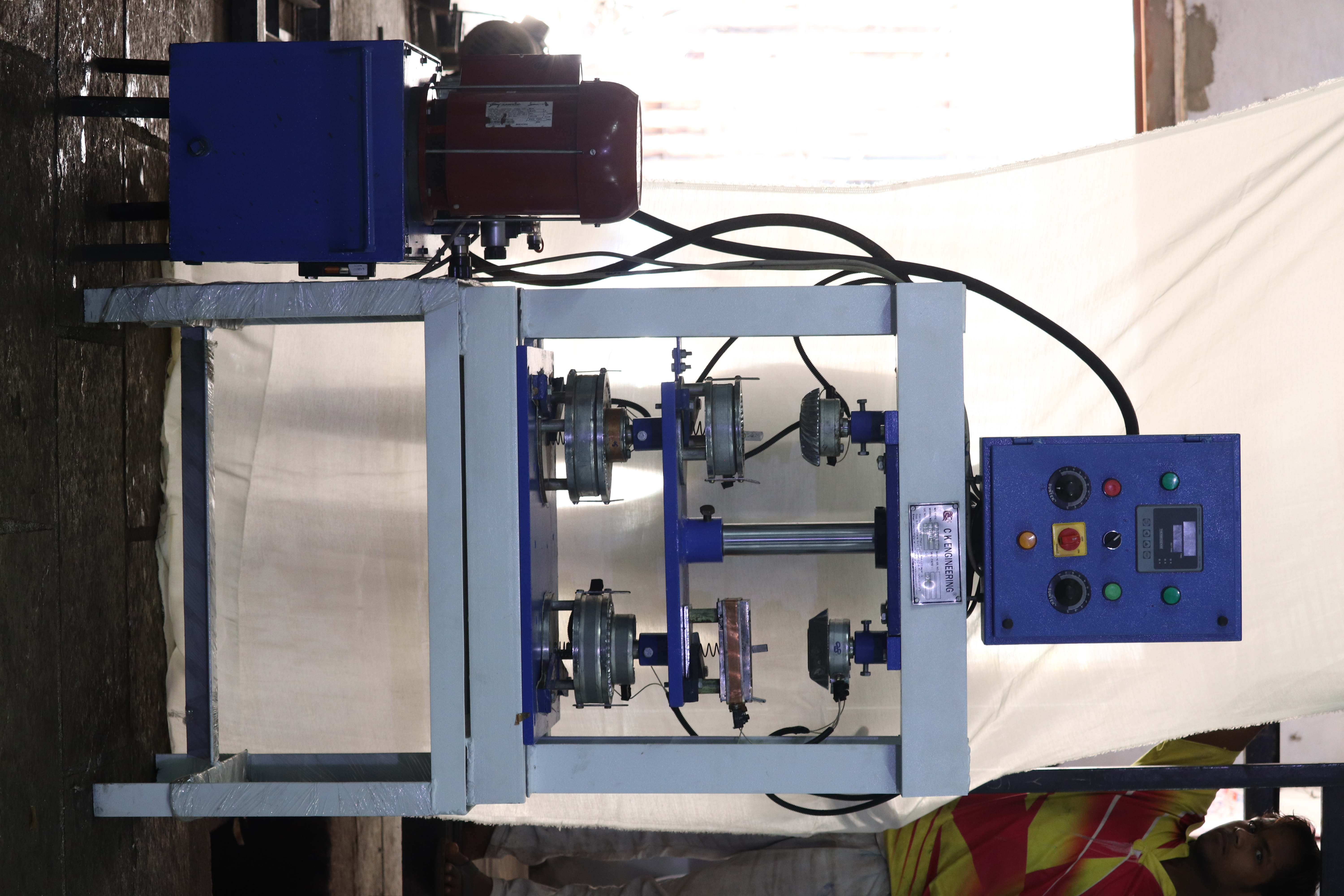 Hydraulic Paper Plate Machine - Mild Steel, 550 Kg, Blue-white | 2 Year Warranty, Free Installation & Service, Lifetime Sales Support, Hassle-free Transportation & Training