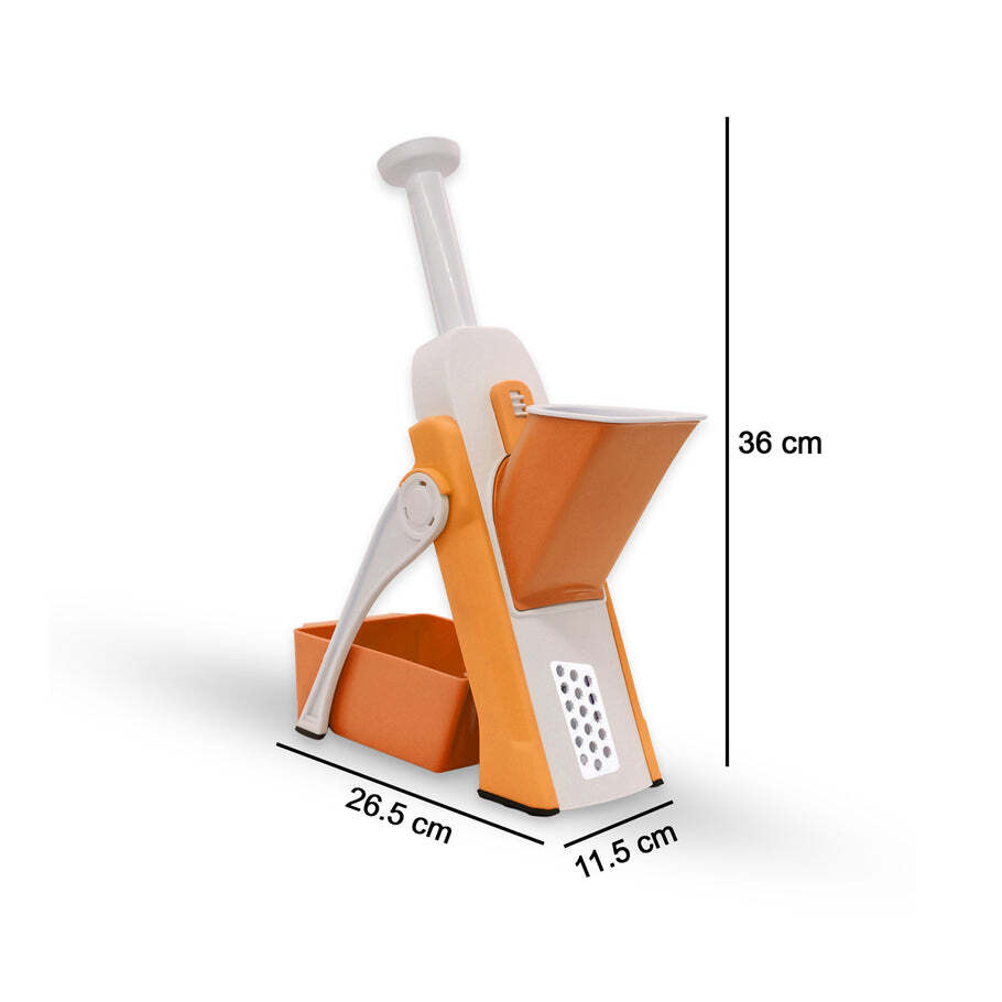 Multi Functional Time Saving Adjustable Hand Press Vegetables Chopper (2803a) - Stainless Steel, 14*13*33 Cm, Multi / Assorted | Versatile And Efficient Vegetable Chopping Solution