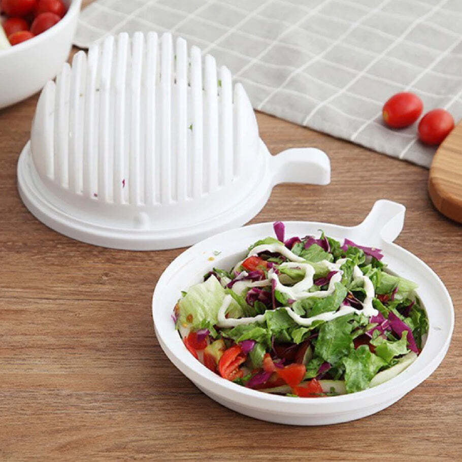 Plastic Wave Shape Easy Salad Maker Chopper Cutter (0743) - Plastic Material, 21x10x18 Cm Size, Multi/assorted Color | Wave Shape Design For Effortless Salad Preparation