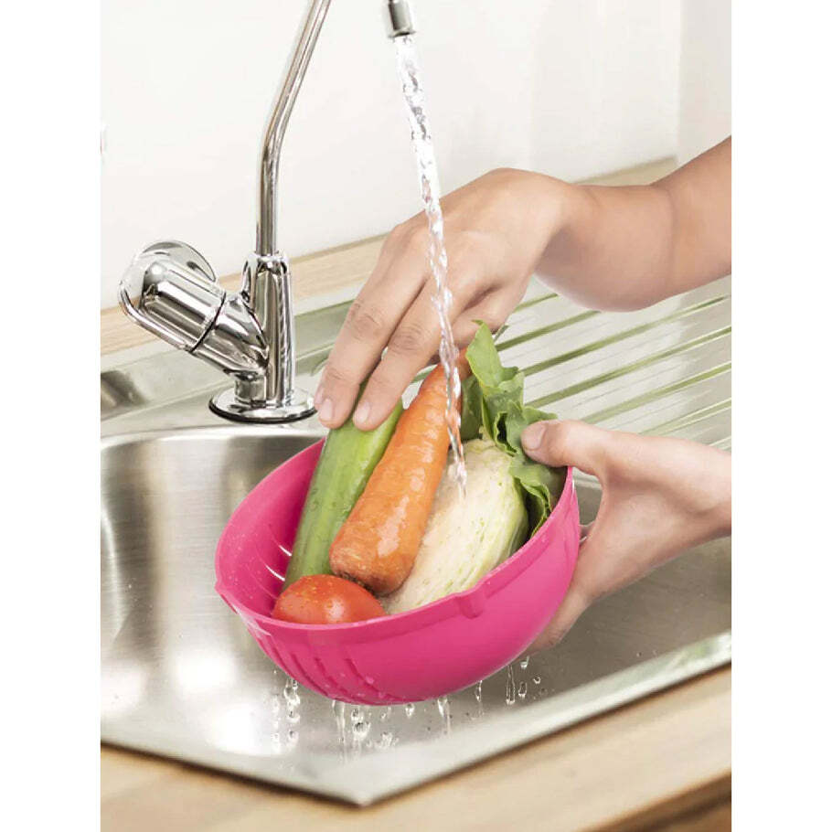 Plastic Wave Shape Easy Salad Maker Chopper Cutter (0743) - Plastic Material, 21x10x18 Cm Size, Multi/assorted Color | Wave Shape Design For Effortless Salad Preparation