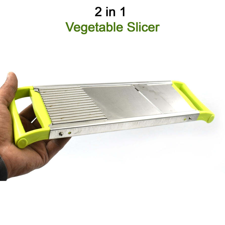 2 In 1 Potato Slicer - Stainless Steel, 36x10x3 Cm | Versatile Kitchen Tool For Effortless Cutting And Slicing