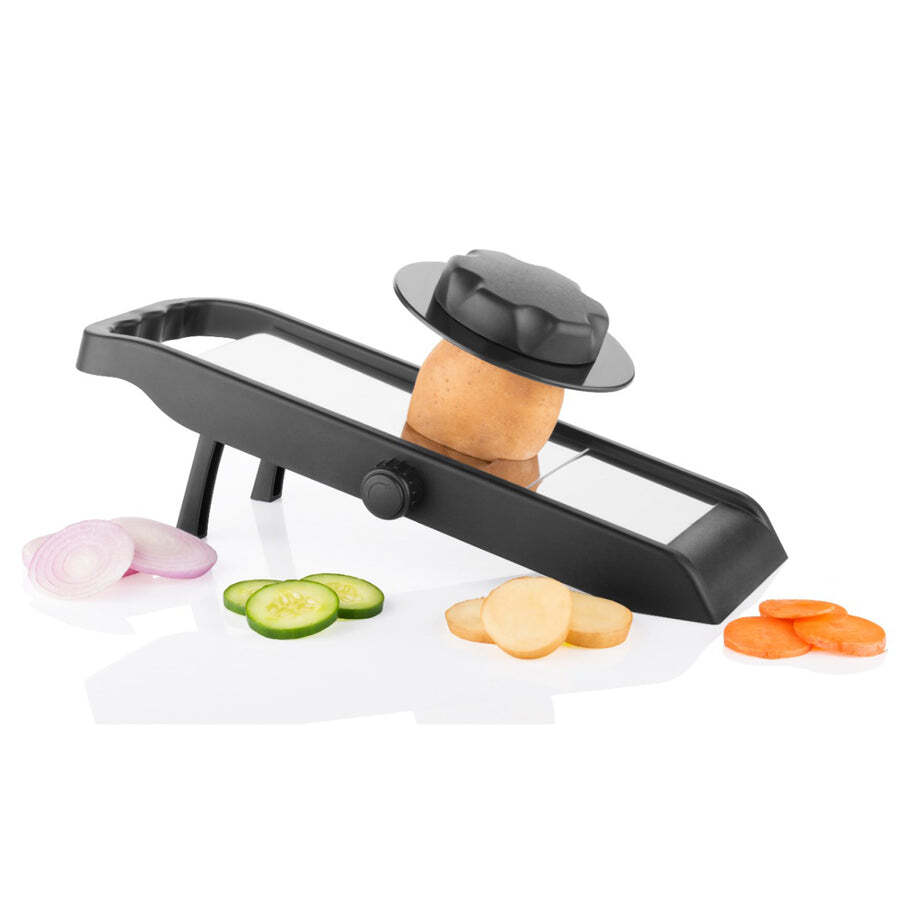 Silver / Black Adjustable Multipurpose Potato/onion Slicer And Grater (2857)