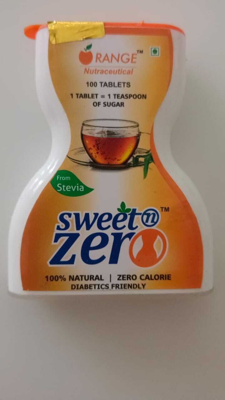Sweet N Zero 100 Stevia Tablets - Rebaudioside A-98% 20mg, Solid White Tablets | 100% Natural Cane Sugar Replacement, Pack Of 100 Tablets