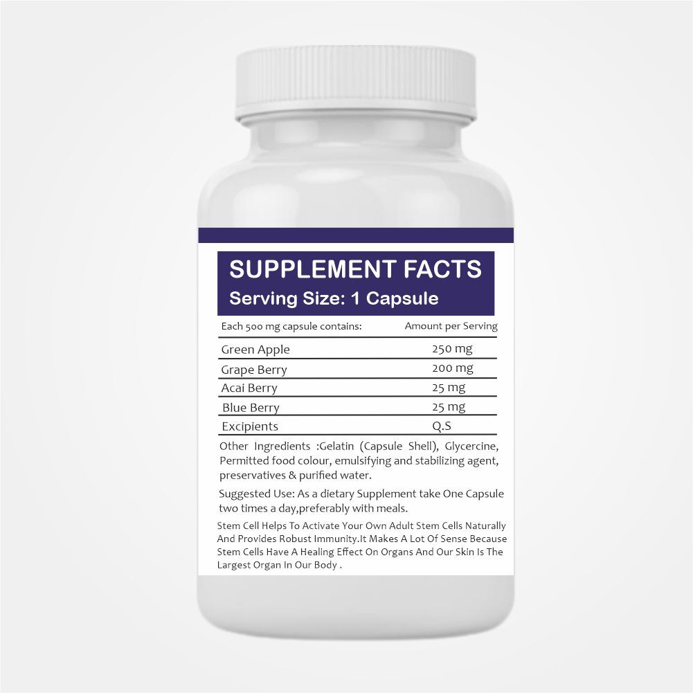 Stem Cell Capsules - 90/60/30 Pack | Herbal & Ayurvedic Muscle Repair, Energy Boost, Anti-aging Benefits, Pain Relief