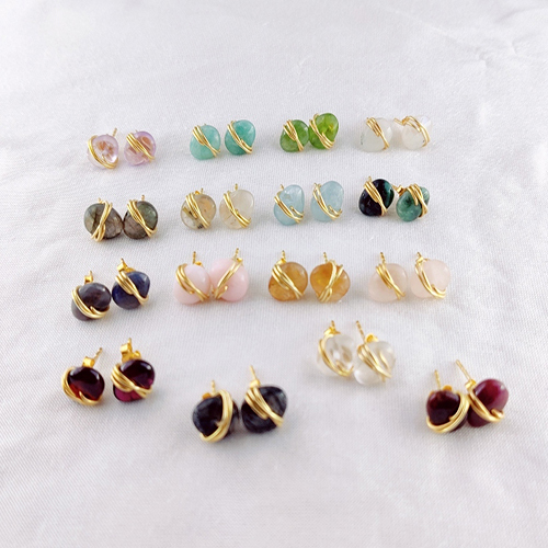 Ruby Gemstone Tumble Smooth Sterling Silver Gold Vermeil Stud Earrings Size: 8-10mm