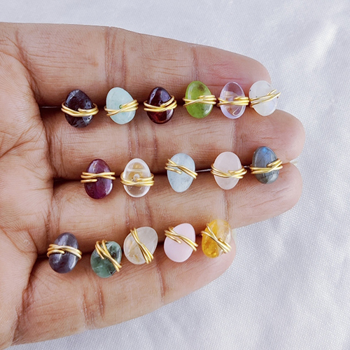 Ruby Gemstone Tumble Smooth Sterling Silver Gold Vermeil Stud Earrings Size: 8-10mm