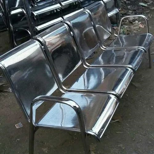  सिल्वर एसएस वेटिंग एरिया चेयर