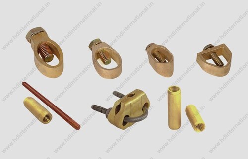 Brass Earthing Accessories - Brass Material, Sizes 3/4" and 5/8" | Natural and Copper Plating, CNC Machined, Automatic Lathe Style