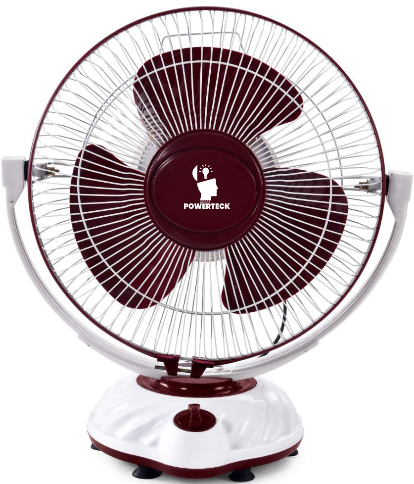 Table Fan - Pvc, 16 Inch Blade, High Speed 80w Heavy Duty Motor, 3 Speed Control, Low Noise, Heavy & Steady Base, 1 Year Warranty