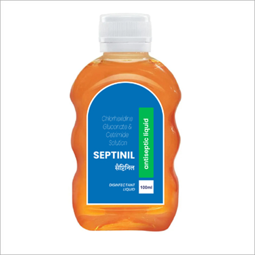 Septinil Antibacterial Liquid - 100ML Chlorhexidine Gluconate Cetrimide , Orange Color, External Use Drug for Wound Disinfection