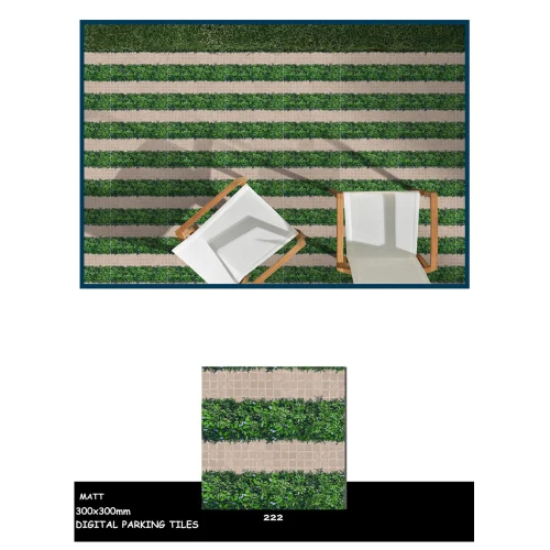Green Parking Tiles - Ceramic, 12x12 Inches, Vibrant Green | 8 Mm Thick, Slip-resistant, Matt Finish, Easy To Install And Maintain
