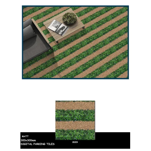 Green Parking Tiles - Ceramic, 12x12 Inches, Vibrant Green | 8 Mm Thick, Slip-resistant, Matt Finish, Easy To Install And Maintain