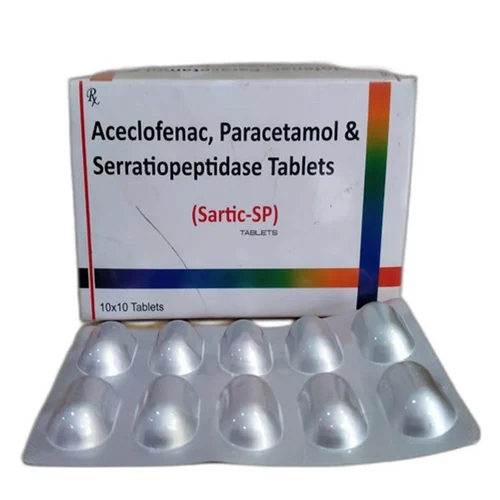 Aceclofenac Paracetamol Serratiopeptidase Tablets - As Suggested Dosage , Room Temperature Storage , General Medicines With Enhanced Pain Relief