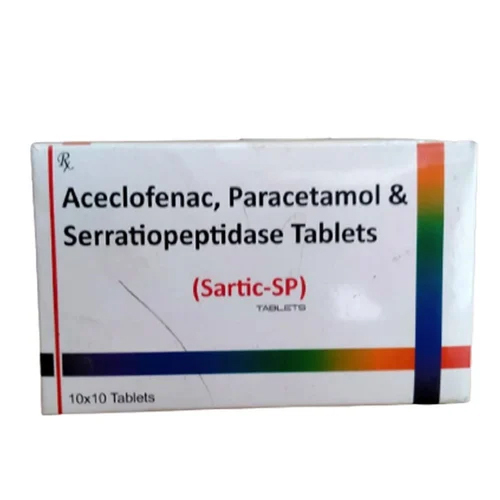 Aceclofenac Paracetamol Serratiopeptidase Tablets - As Suggested Dosage , Room Temperature Storage , General Medicines With Enhanced Pain Relief