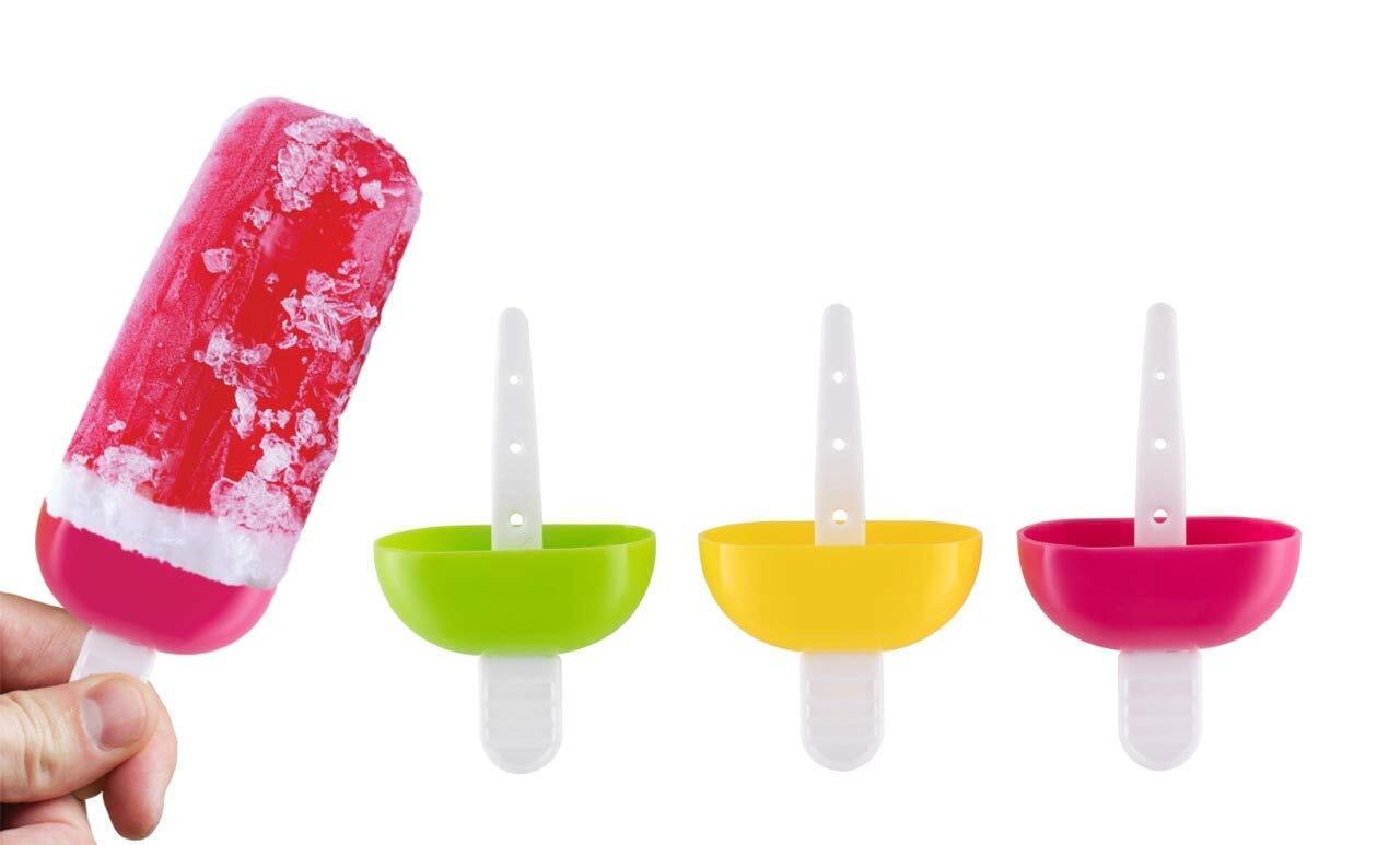 Popsicle Maker - Plastic 320 Ml Capacity Assorted Colors | Easy Removal Stable Stand Drip Tray Bpa Free Dishwasher Safe Reusable