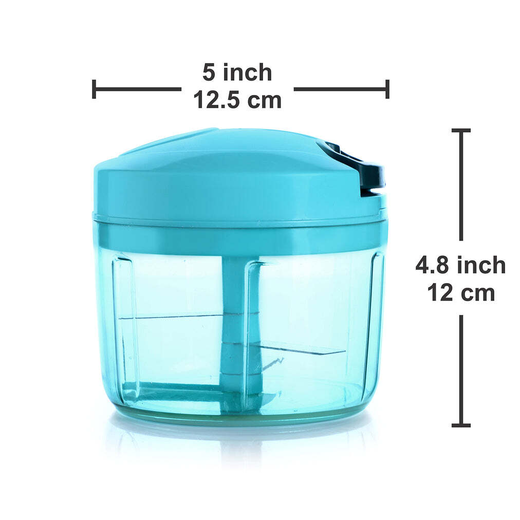 Ganesh Quick Vegetable Chopper - Stainless Steel, 12x13x13 Cm (725 Ml) , Multi/assorted Color, Manual Handy Food Chopper