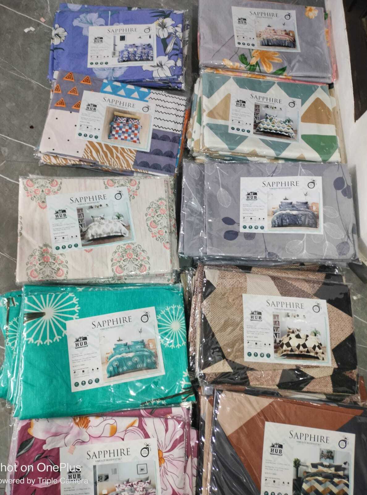 Sapphire Bedsheet - 275x275 Cm King Size Pure Cotton, 140 Gsm Heavy Quality Printed Design With 1 Bedsheet & 2 Pillow Covers 50x80 Cm