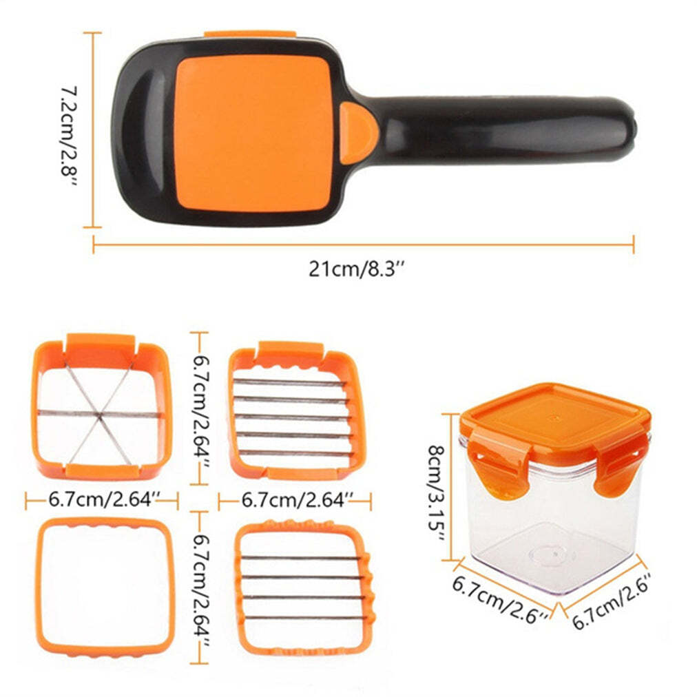 5 In 1 Nicer Dicer - Stainless Steel, 13x9x22 Cm, Multi/assorted | Ideal For Cutting & Shredding Various Food Items In Kitchen