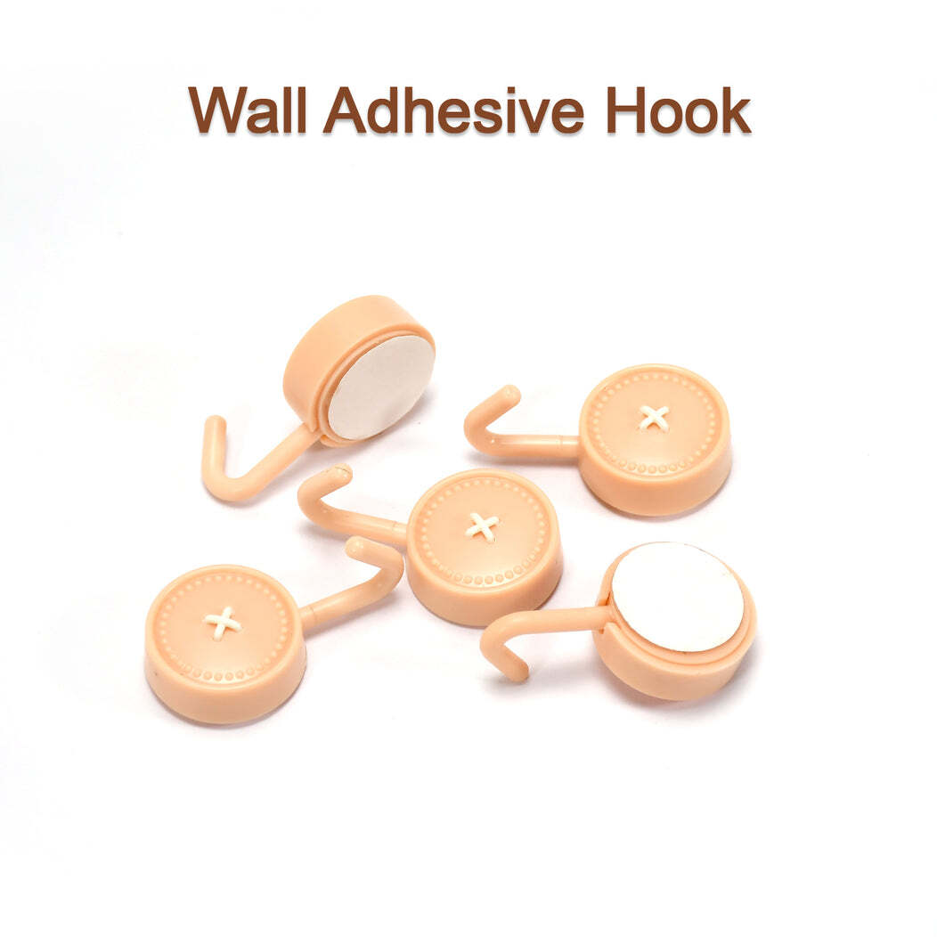 Decorative Adhesive Hook 10 Pc(4865) - Plastic Material, Mix Colour | Durable & Waterproof, Easy Peel And Stick Utility, No Drill Required