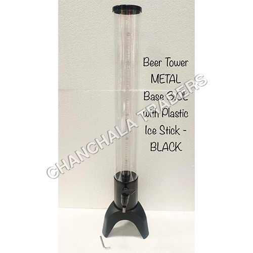 प्लास्टिक आइस स्टिक के साथ पारदर्शी बीयर टॉवर मेटल बेस 3.0l