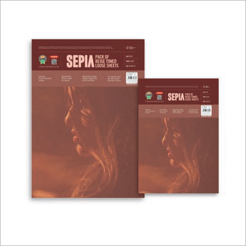 Sepia Cartridge Paper Pack - A4 Rectangular Paper Pack, High-Quality Paper for Illustrations, Charcoal, Pastels, and Ink, Reduced Ink Bleed
