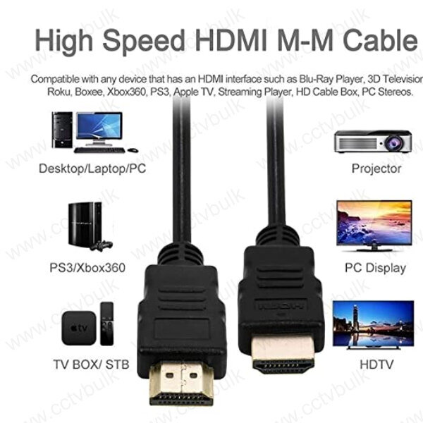 Black Hdmi Cable Full Length 20m 4k-2k