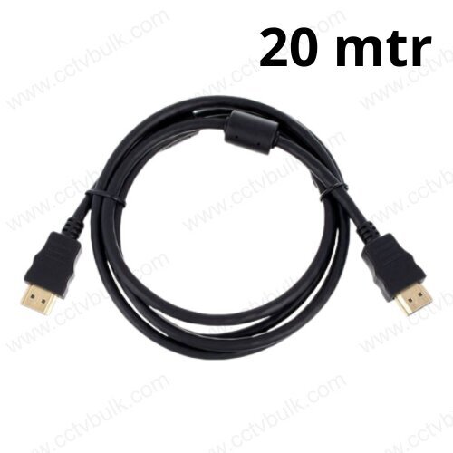 Black Hdmi Cable Full Length 20m 4k-2k