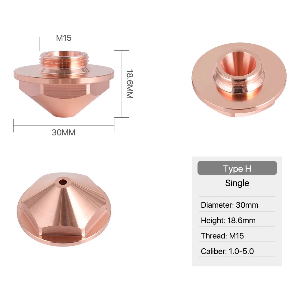 Precitec H Type Laser Cutting Nozzles - Material: Ms