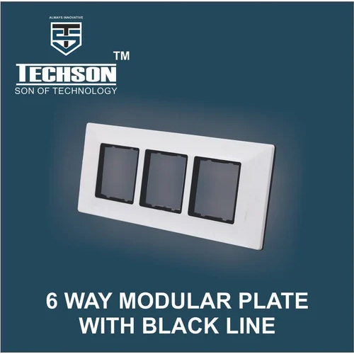 6 Way Modular Plate With Black Line - Polycarbonate, 6 Module Size ...