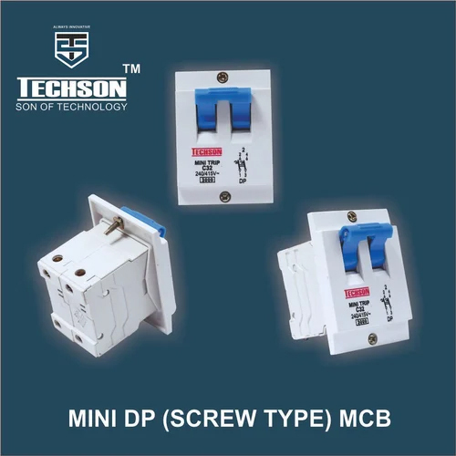 Mini Dp Screw Type Mcb - 415v Voltage, 3000a Current, Double Pole, Three Phase, 50 Hz Frequency | Ip65 Protection Level, Electrical Box Application
