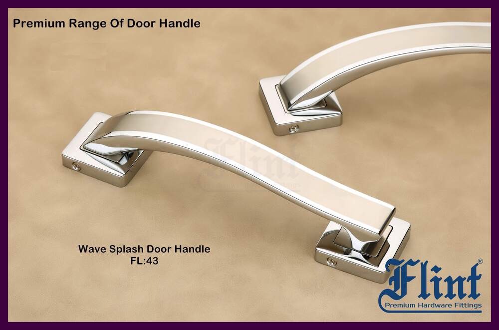 WAWE SPLASH Door Handle - Zinc Alloy, Various Sizes , Two Tone Polished Finish, Ideal for Main Doors