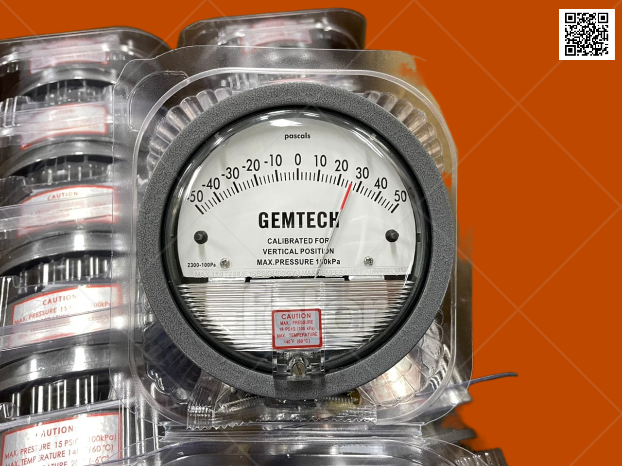 Gemtech Instruments Differential Pressure Gauge Range 0-60 Pascal - Accuracy: A 2% (-Ha Model A 1) Of Fs (A 3% (-Ha A 1.5%) On -0
