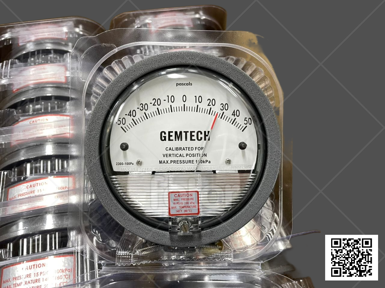 Series G2300-10mm Gemtech Differential Pressure Gauge Range 5-0-5 Mm Accuracy: A 2% (-Ha Model A 1) Of Fs (A 3% (-Ha A 1.5%) On -0