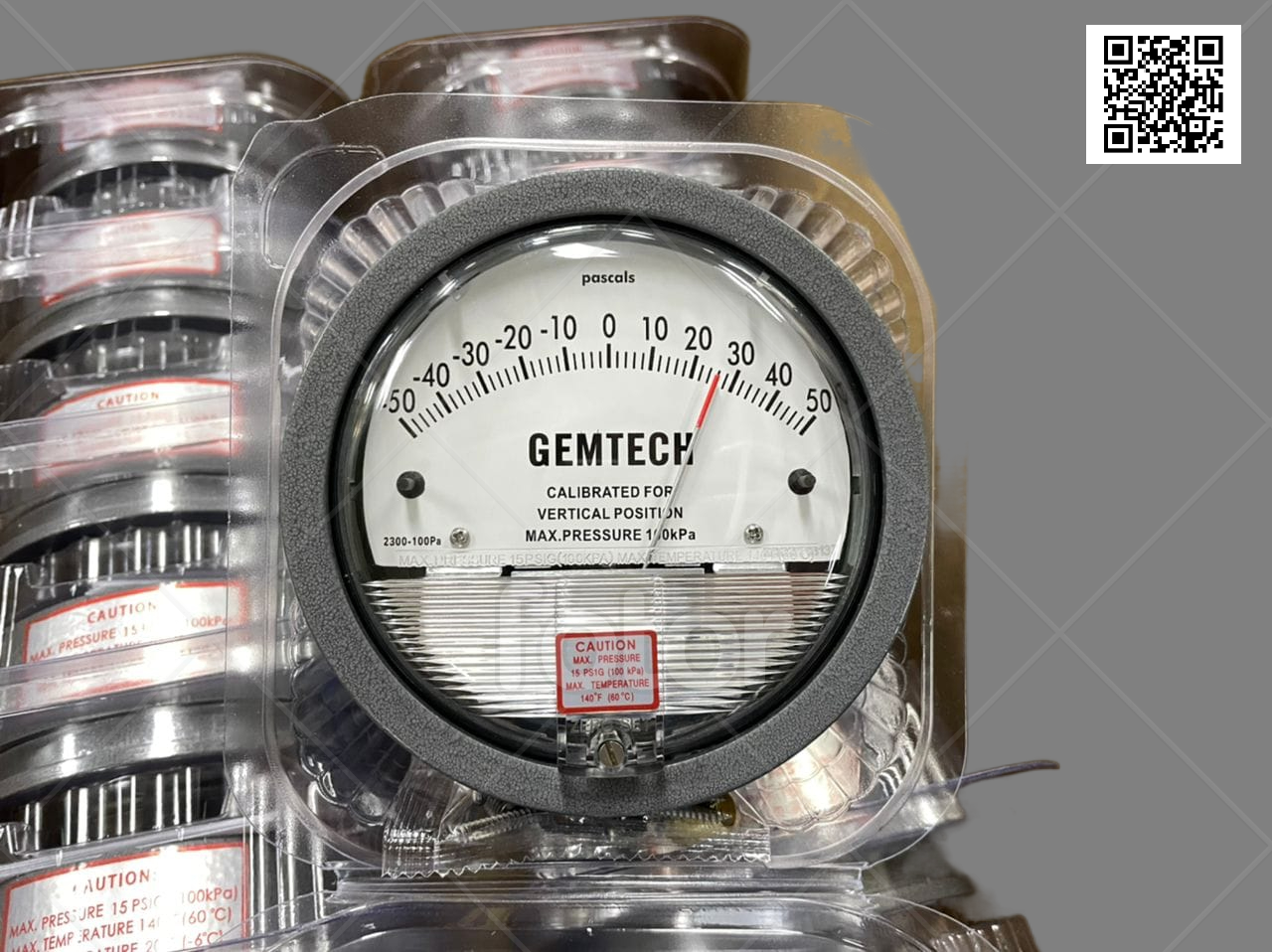 Series G2300-10mm Gemtech Differential Pressure Gauge Range 5-0-5 Mm Accuracy: A 2% (-Ha Model A 1) Of Fs (A 3% (-Ha A 1.5%) On -0