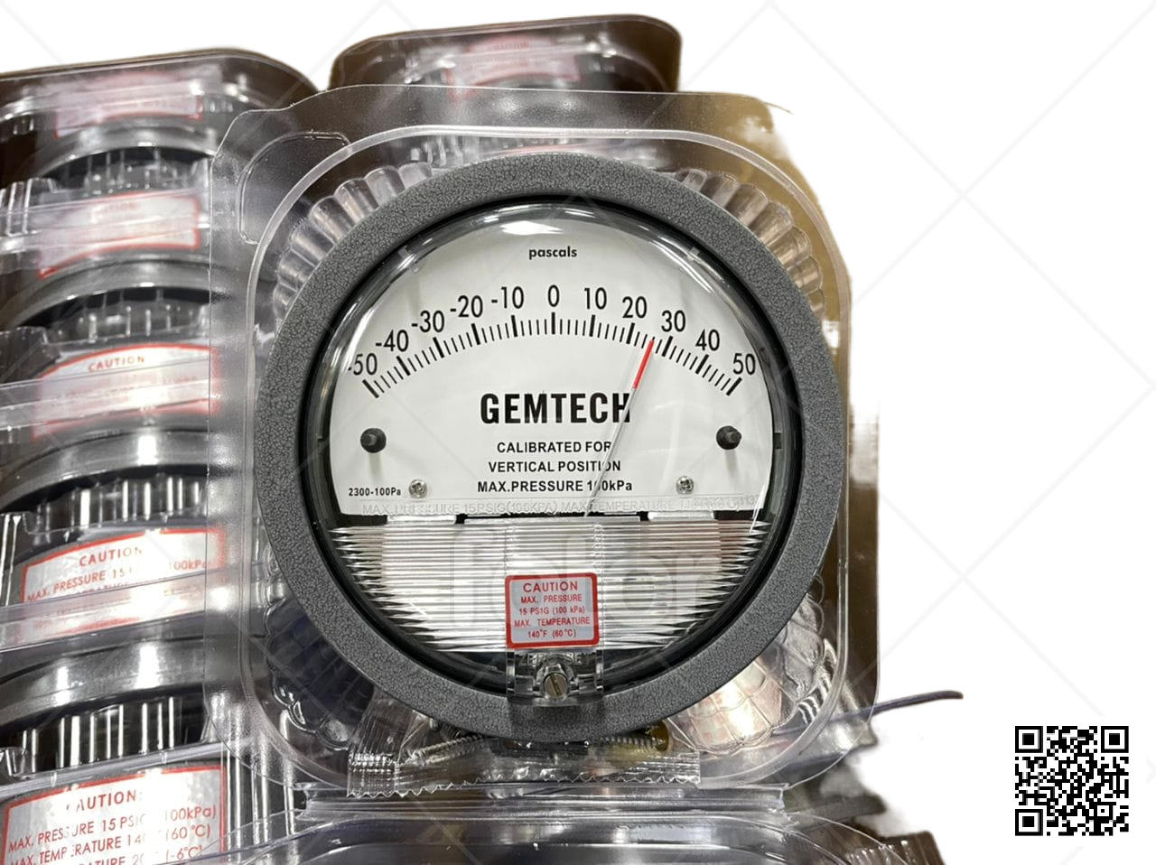 Series G2300-10mm Gemtech Differential Pressure Gauge Range 5-0-5 Mm Accuracy: A 2% (-Ha Model A 1) Of Fs (A 3% (-Ha A 1.5%) On -0