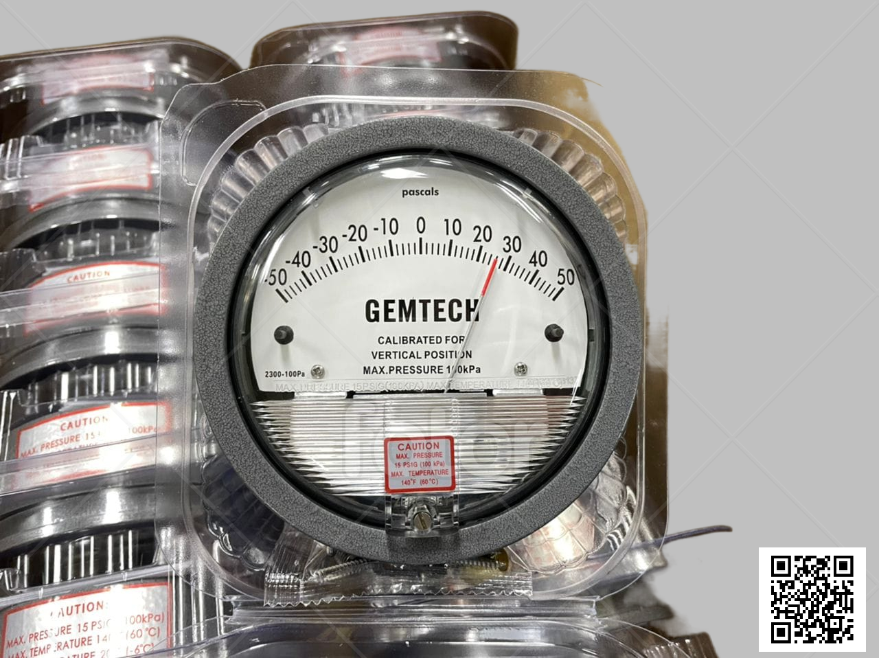 Series G2300-10mm Gemtech Differential Pressure Gauge Range 5-0-5 Mm Accuracy: A 2% (-Ha Model A 1) Of Fs (A 3% (-Ha A 1.5%) On -0