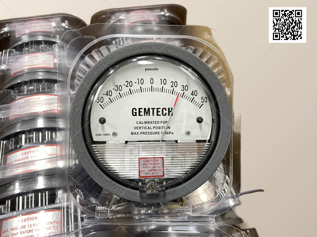 Series G2300-10mm Gemtech Differential Pressure Gauge Range 5-0-5 Mm Accuracy: A 2% (-Ha Model A 1) Of Fs (A 3% (-Ha A 1.5%) On -0