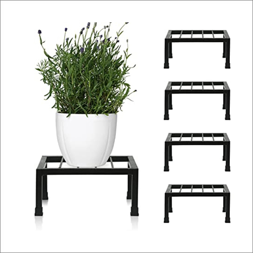 ब्लैक गार्डन मेटल पॉटेड प्लांट पॉट होल्डर