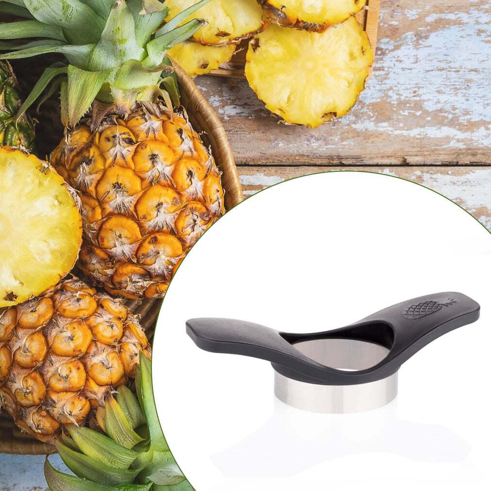 Pineapple Cutter Used In All Kinds Of Household And Kitchen Purposes For Cutting Pineapples Into Fine Slices (2702) - Stainless Steel, 18x8x5 Cm, Black | Pineapple Slicer For Effortless Fruit Preparation