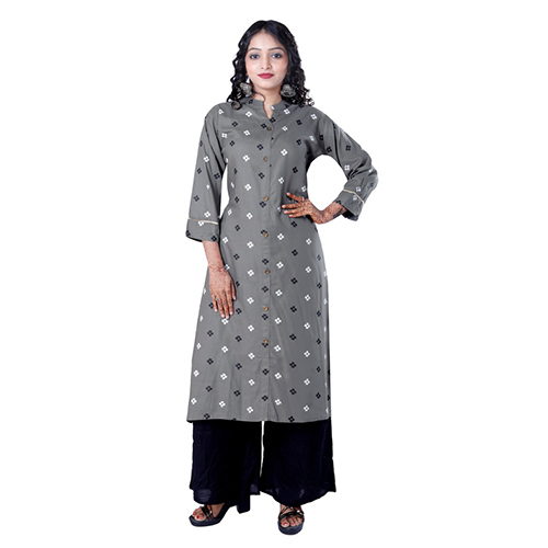: Peach Ac2004-2005 Rayon Printed Kurtis