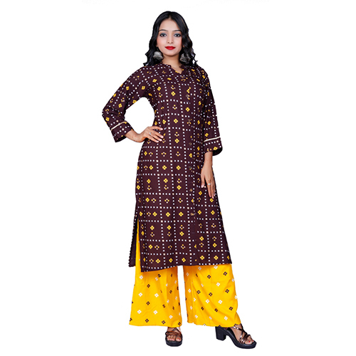 : Peach Ac2004-2005 Rayon Printed Kurtis