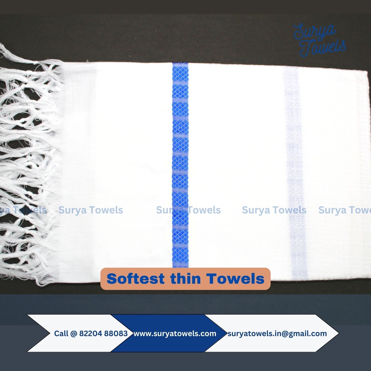 Soft Baby Towels 35x70 - Cotton, 35x70 Inches, White With Colored Borders | Ultra Soft, Quick Dry, Highly Absorbent, Customizable Size & Color